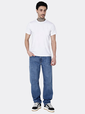 Faded Blue Loose Fit Denim