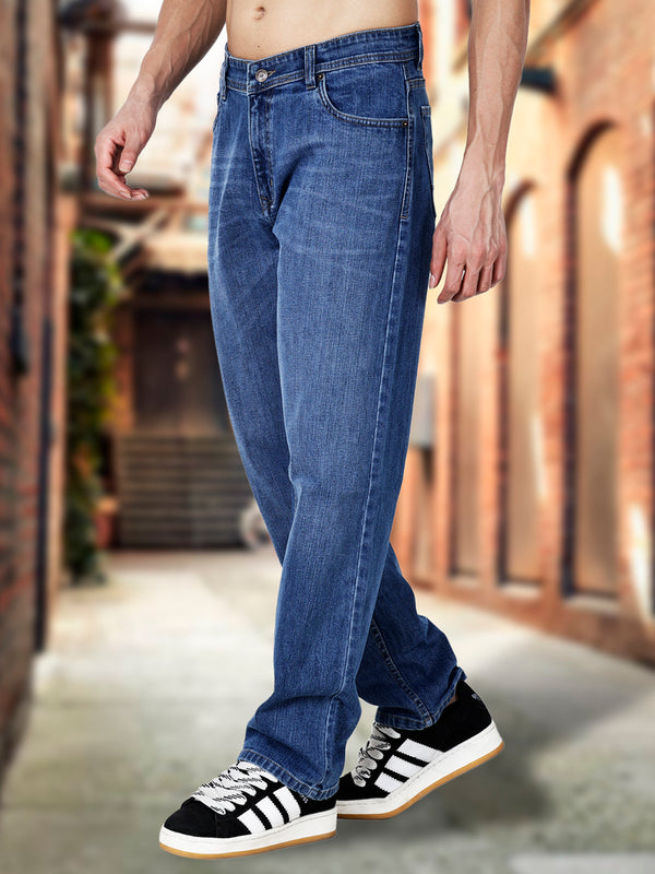 Faded Blue Loose Fit Denim