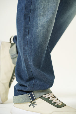 Indigo Affair Tinted Green Salvage Denim