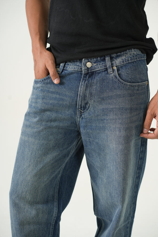 Indigo Affair Tinted Brown Loose Fit Denim
