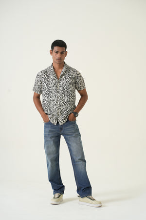 Indigo Affair Tinted Green Loose Fit Denim