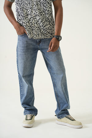 Indigo Affair Acid Wash Straight Fit Denim