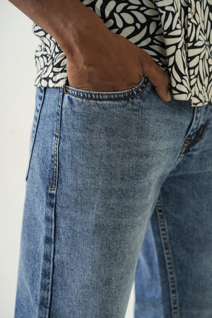 Indigo Affair Acid Wash Straight Fit Denim