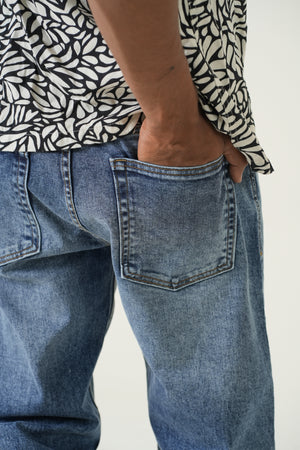 Indigo Affair Acid Wash Straight Fit Denim