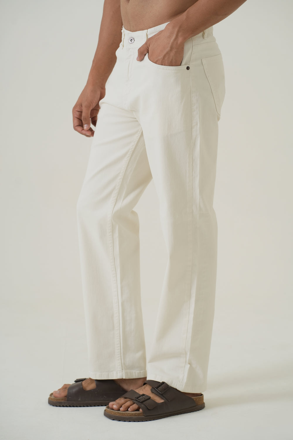 Indigo Affair Off White Straight Fit Denim