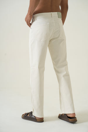 Indigo Affair Off White Straight Fit Denim