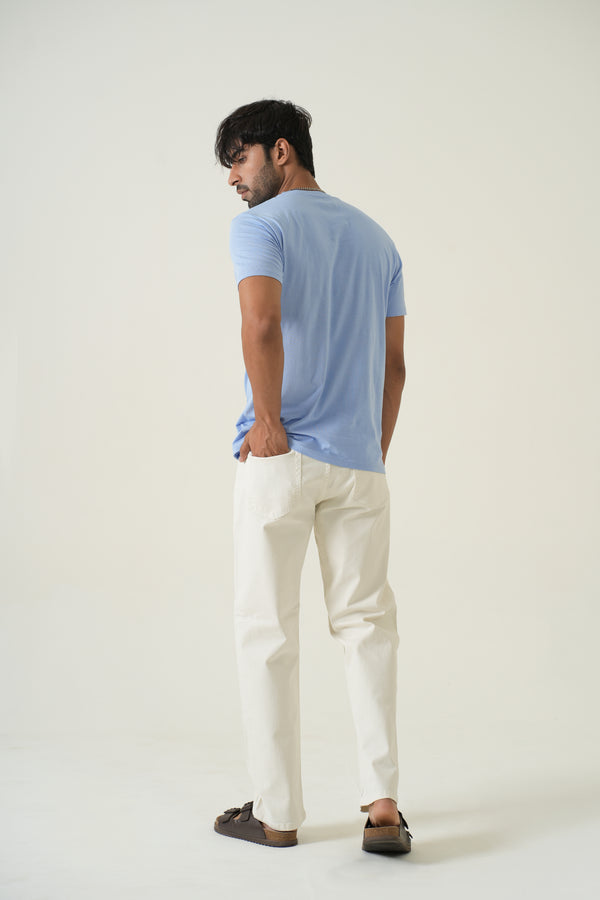 Indigo Affair Off White Straight Fit Denim