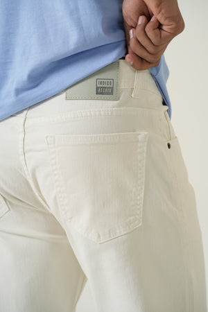 Indigo Affair Off White Straight Fit Denim