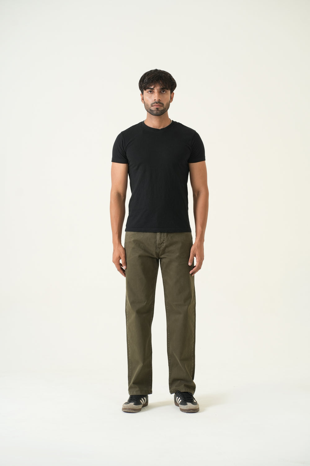 Indigo Affair Olive Green Straight Fit Denim