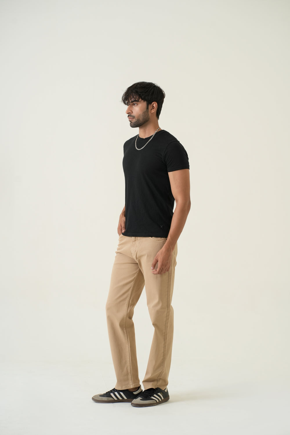 Indigo Affair Beige Straight Fit Denim