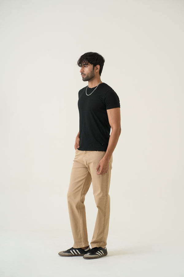 Indigo Affair Beige Straight Fit Denim