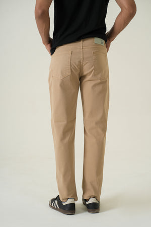 Indigo Affair Beige Straight Fit Denim