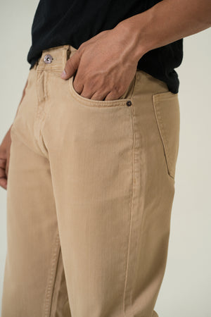 Indigo Affair Beige Straight Fit Denim