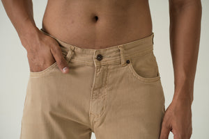 Indigo Affair Beige Straight Fit Denim