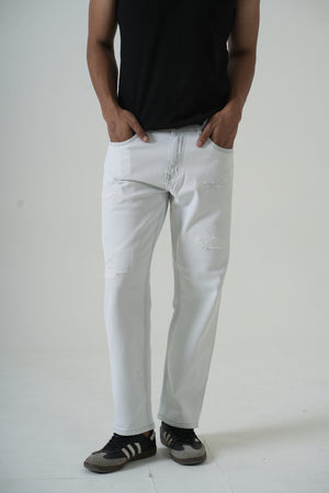 Indigo Affair Super Ice Ripped Comfort Fit Denim