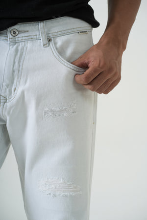 Indigo Affair Super Ice Ripped Comfort Fit Denim